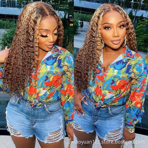 Wholesale Unprocessed Brazilian Cuticle Aligned Hair  Water Wave 13x4 HD Lace Front 100% Human Hair Wigs for Black Women